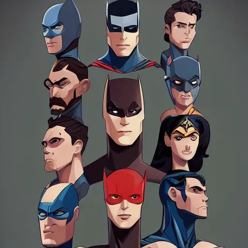 Image similar to face icon stylized minimalist justice league, loftis, cory behance hd by jesper ejsing, by rhads, makoto shinkai and lois van baarle, ilya kuvshinov, rossdraws global illumination