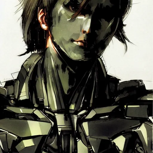 Prompt: android portrait by yoji shinkawa