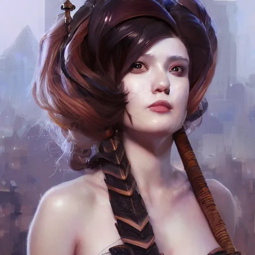 Image similar to A masterpiece portrait of a copper princess menacing girl with amazing egypt wig with bat wings. trending on artstation, digital art, by Stanley Artgerm Lau, WLOP, Rossdraws, James Jean, Andrei Riabovitchev, Marc Simonetti, Yoshitaka Amano