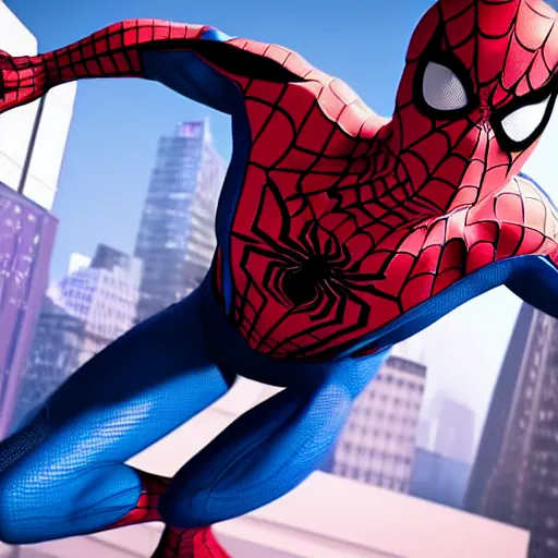 Image similar to still photo of spider - man in a ladies dress, highly detailed, photorealistic portrait, bright studio setting, studio lighting, crisp quality and light reflections, unreal engine 5 quality render