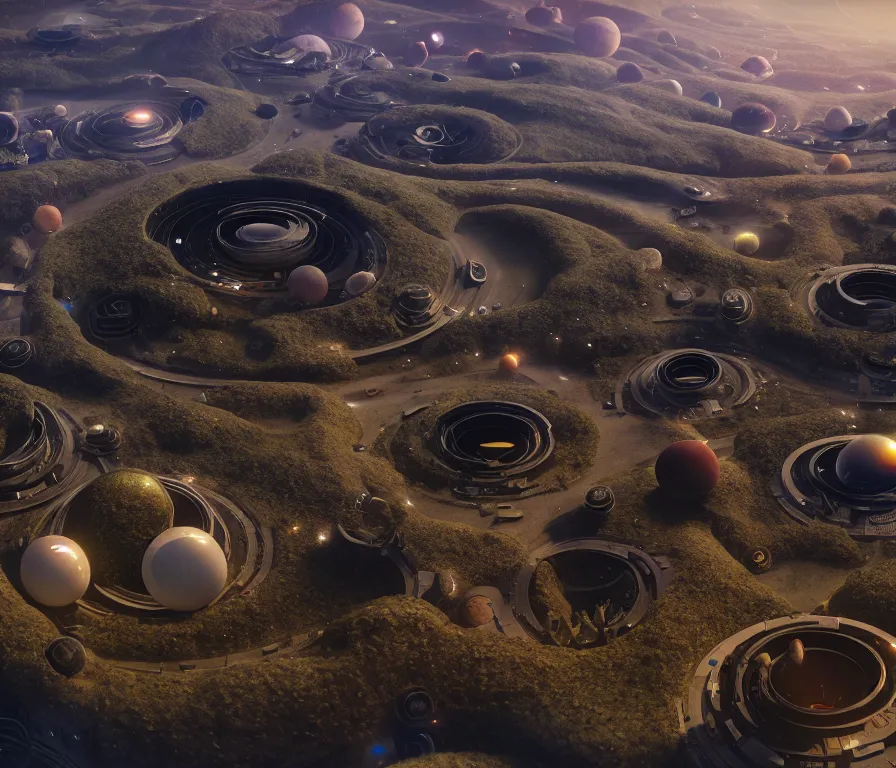 Image similar to Stanford torus colony, view of villages and hills. Space colony, inside view, octane rendering, humanity's cosmic future, cinematic, hyperdetailed, photorealistic, hyperrealism, octane rendering, 8k, depth of field, bokeh, masterpiece, fantastic art