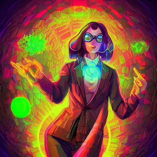 Image similar to skill magic geek inside matrix deepdream radiating a glowing aura stuff loot legends stylized digital illustration video game icon artstation lois van baarle, ilya kuvshinov, rossdraws,