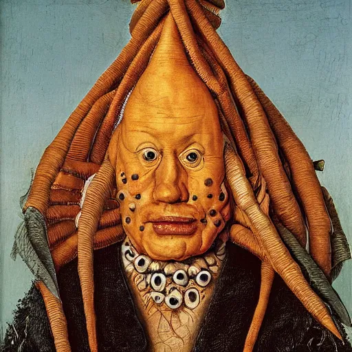 Prompt: coneheads portrait by giuseppe arcimboldo