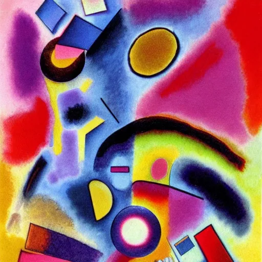 Image similar to face; a 3d abstract sketch by Kandinsky