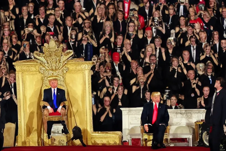 Image similar to trump on a throne