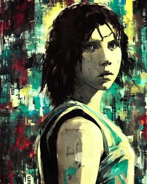 Prompt: portrait of millie bobby brown by yoji shinkawa