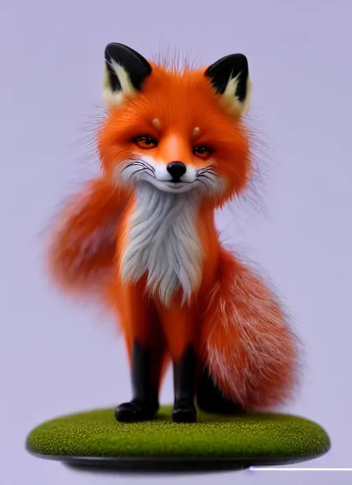 Image similar to 80mm resin detailed miniature of fluffy fox, Product Introduction Photos, 4K, Full body