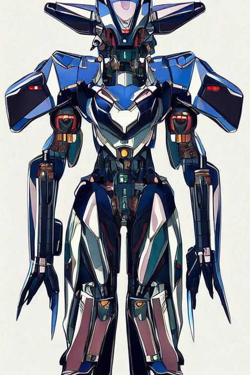 Prompt: very symmetrical!! full body illustrations of mecha, pen and ink, moderately detailed, concept art, zone of the enders aesthetic, artstation