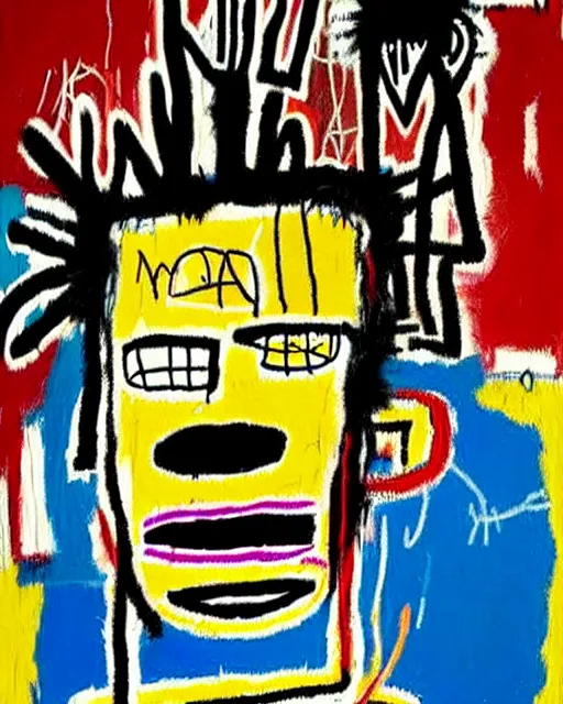 Image similar to a extremely ultra highly detailed majestic hi - res painting by jean - michel basquiat