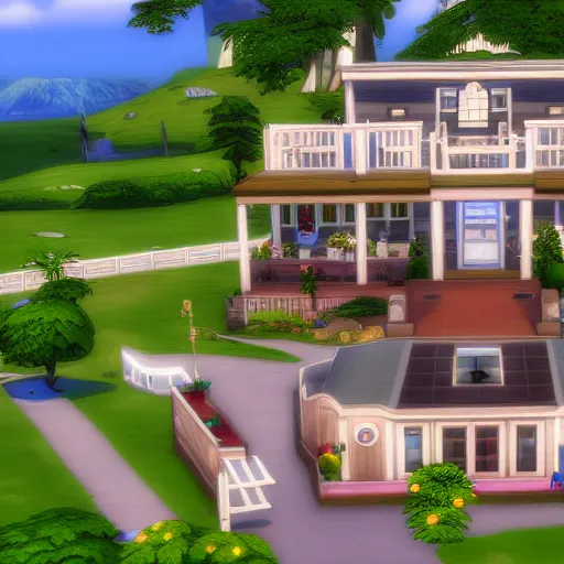 Image similar to sims 4 screenshot of the family guy house