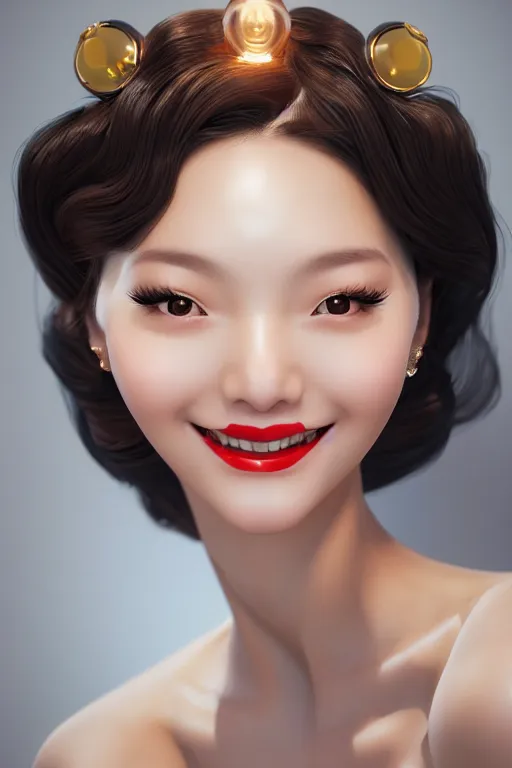 Prompt: a pin up and luxury beautiful fashion and loveable dreamlke taiwan girl, chic clothes, charming smile, by artgerm lau & jeehyung lee & irakli nadar, hyperdetailed, 8 k realistic, symmetrical, beautiful lighting, digital art,, frostbite 3 engine, cryengine, dof, trending on artstation