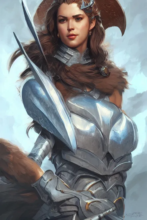 Image similar to amazon valkyrie athena, d & d, fantasy, portrait, highly detailed, headshot, digital painting, trending on artstation, concept art, sharp focus, illustration, art by artgerm and greg rutkowski and magali villeneuve