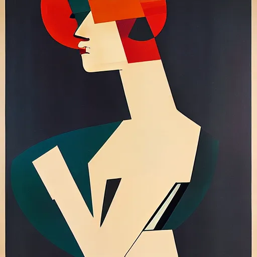 Prompt: constructivism monumental dynamic graphic super flat style figurative portrait by avant garde painter and leon bakst, illusion surreal art, highly conceptual figurative art, intricate detailed illustration, controversial poster art, polish poster art, geometrical drawings, no blur