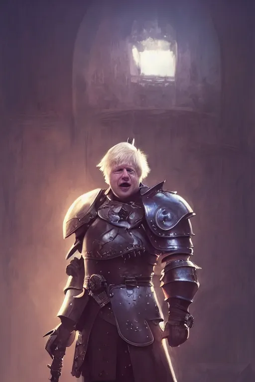 Prompt: boris johnson with an eyepatch wearing armour, anatomy, bathed in light, highly detailed, photorealistic, artstation, smooth, sharp focus, illustration, unreal engine 5, 8 k, art by artgerm and greg rutkowski and edgar maxence