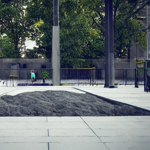 Prompt: parkour park concrete and brick 2, photo, 4 k, render, open space