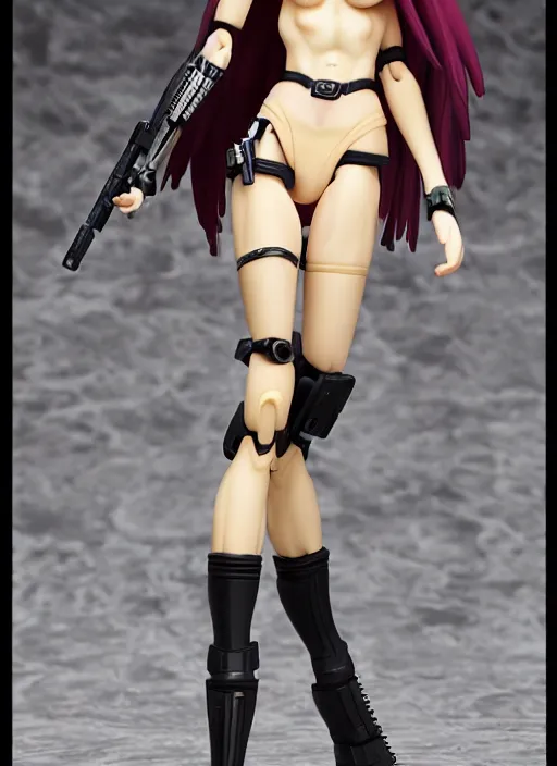Image similar to Girl in cyberpunk style, portrait of the action figure of a girl, with bare legs，in the style of Kotobukiya ，anime figure