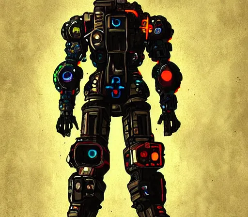 Image similar to cyberpunk cowboy mech, digital art