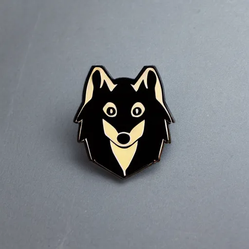 Image similar to retro minimalistic clean wolf enamel pin