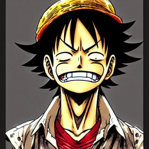 Image similar to luffy by kim jung gi