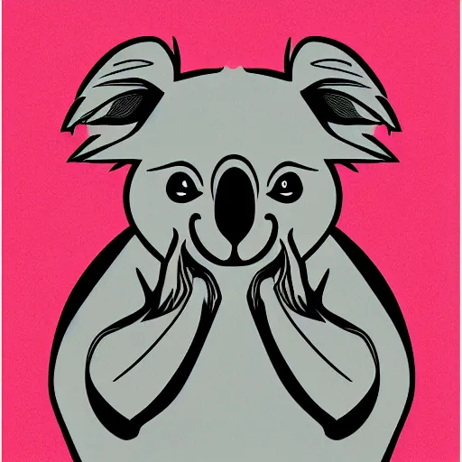 Image similar to Propaganda poster of koala, sticker, highly detailed, colorful, illustration, smooth and clean vector curves, no jagged lines, vector art, smooth