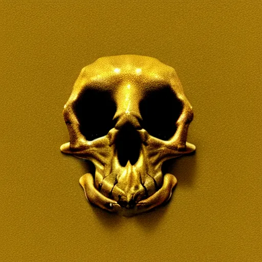 Image similar to golden lizard skull symbol, very detailed, 4 k, by greg rutkowski