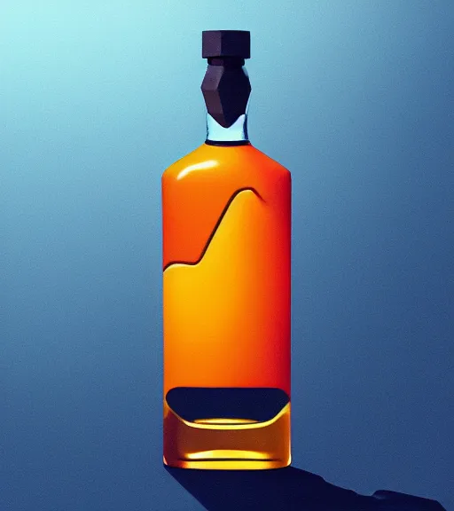 Image similar to icon stylized minimalist whiskey bottle!, loftis, cory behance hd by jesper ejsing, by rhads, makoto shinkai and lois van baarle, ilya kuvshinov, rossdraws global illumination