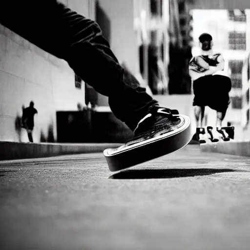 Image similar to ! dream portrait the bottom half of tony hawk, completely severed at the waste, skateboarding, sharp focus, 4 k editorial photograph, soft lighting, shallow depth of field, people out of focus