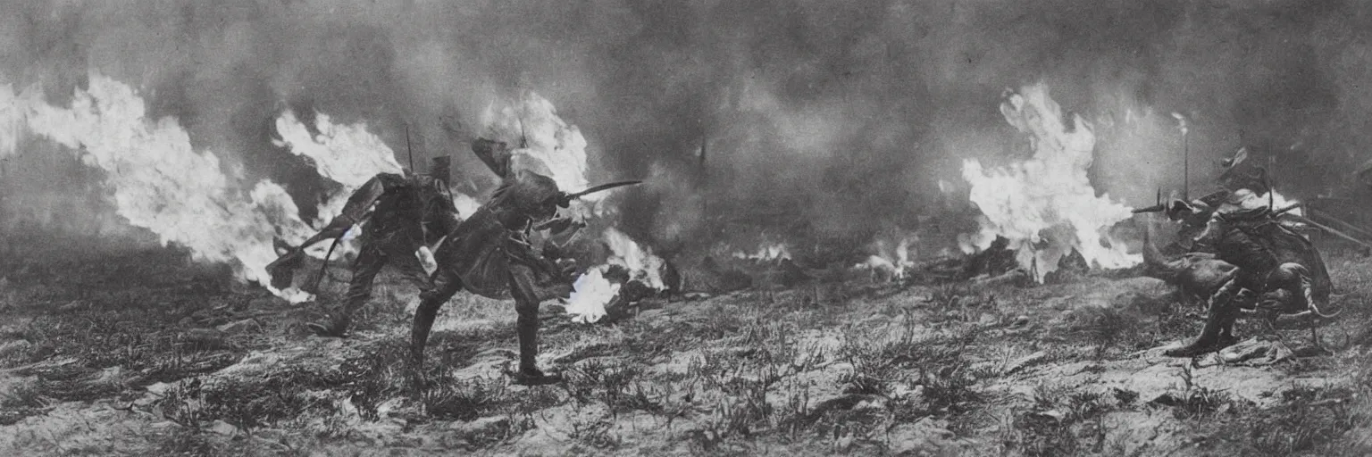 Prompt: a dragon breathing fire on the Battle of Gettysburg. 1860s photograph.