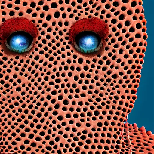 Prompt: trypophobia Coulrophobia agoraphobia hemophobia, horror, realistic