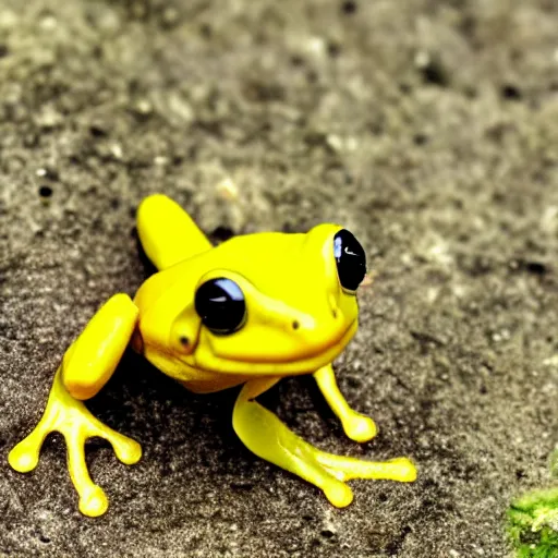 Image similar to a tiny yellow frog