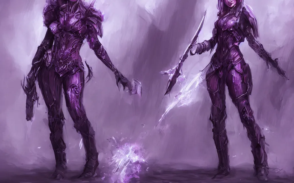 Image similar to valorant, concept art, purple, female, HD,