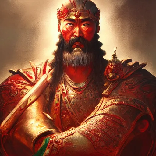 Image similar to guan yu, high detail, dramatic light, digital art, painted by seb mckinnon, painted by greg rutkowski, trending on artstation