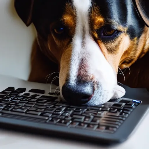 Image similar to a dog fixing a computer