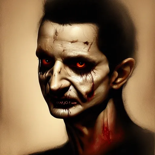 Prompt: color portrait of a young dave gahan turned into a scary zombie, 7 days to die zombie, fine art, award winning, intricate, soft light from the side, elegant, sharp focus, cinematic lighting, highly detailed, digital painting, 8 k concept art, art by z. w. gu, art by brom, art by michael hussar, masterpiece, 8 k