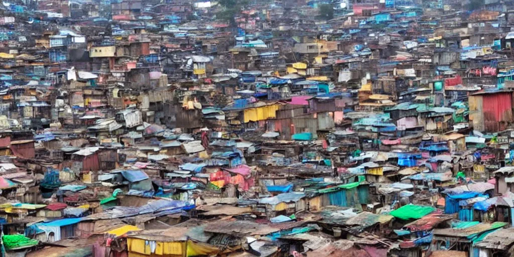 Prompt: UFO in Ajegunle slums of lagos beaming neon ray of light,