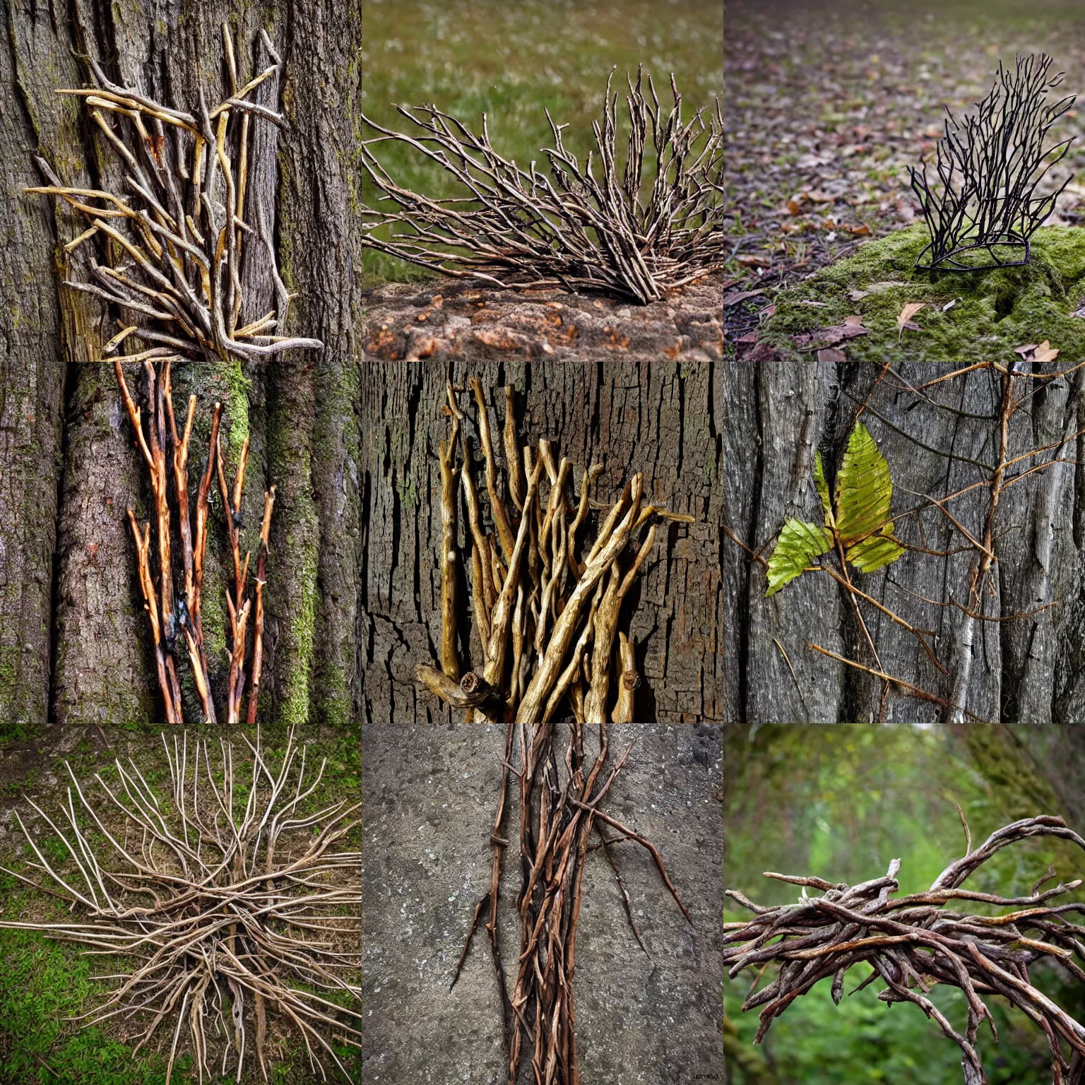 Prompt: an environment art sculpture by Nils-Udo, leaves twigs wood, nature, natural