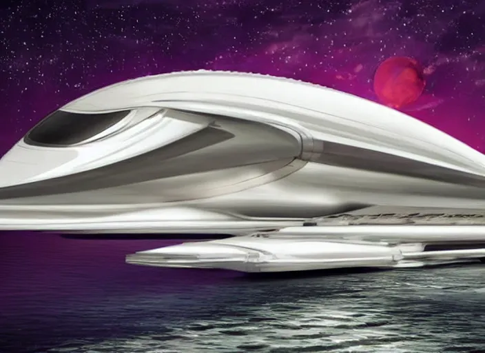 Prompt: advertisement poster for a luxury spaceship cruise line, photorealistic, detailed