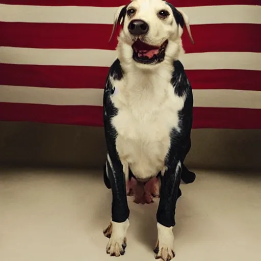 Prompt: dog, bald eagle, trident, patriotic, unreal engine