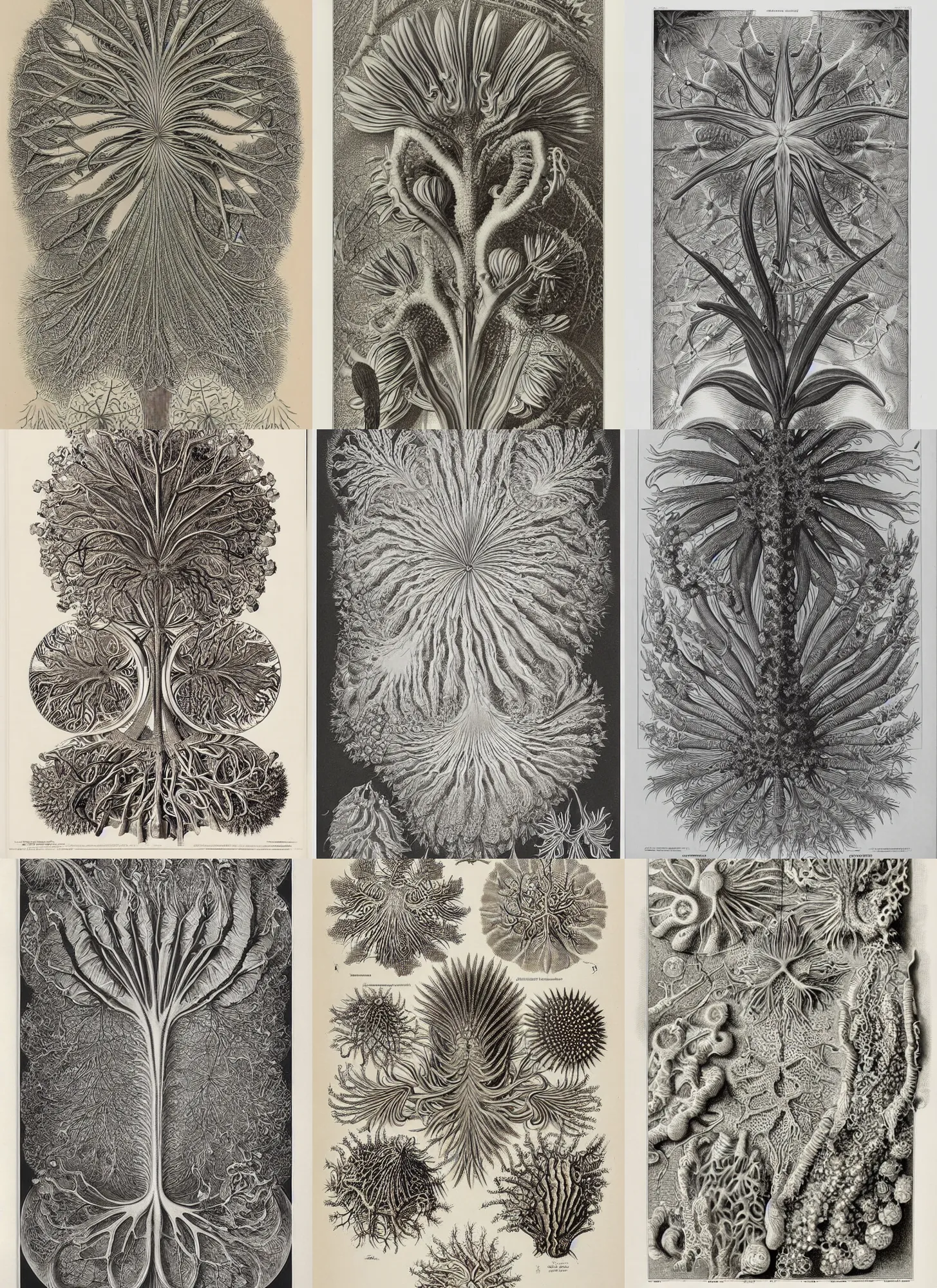 Prompt: A print by Ernst Haeckel