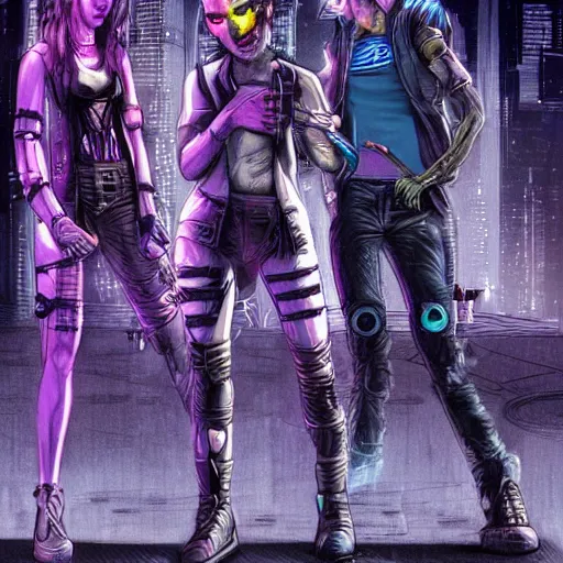 Image similar to a gang of cyberpunk humanoid opossums, cyberpunk, shadowrun