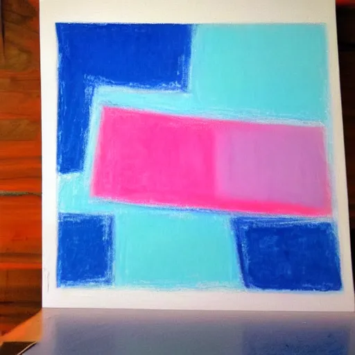 Prompt: abstract oil pastel painting, blues, pinks,whites