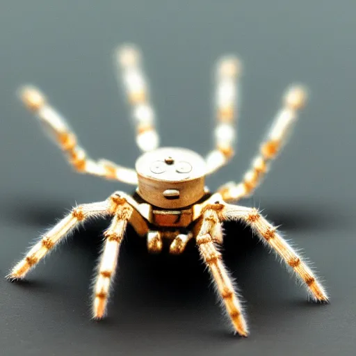 Image similar to macro photograph of a miniature mechanical spider made of silver, flickr