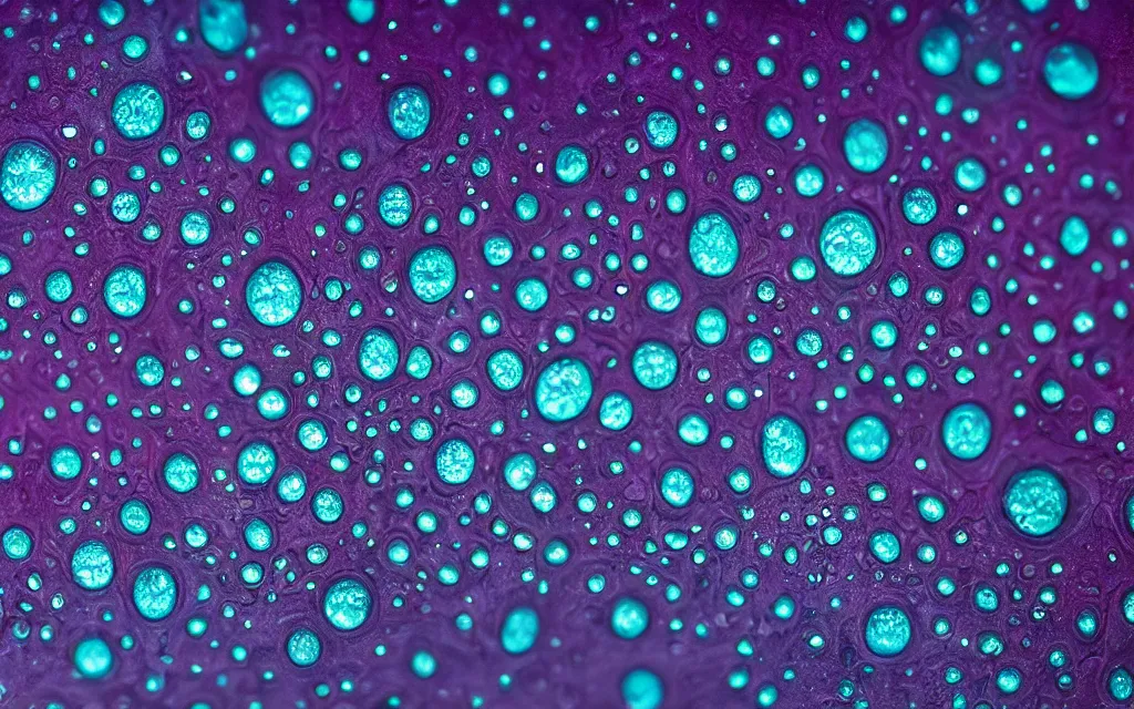 Prompt: a high depth awesome macro photography of of water drops reflecting alien fungus, bioluminescent , hyper detailed, ,warm volumetric lights , closeup Matte ,made by Gerald Brom and Mike Winkelmann,Canon MP-E 65mm f/2.8 1-5 trending on art station