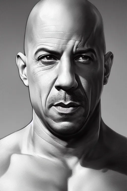 Prompt: vin diesel as walter white, realistic portrait, symmetrical, highly detailed, digital painting, artstation, concept art, smooth, sharp focus, illustration, cinematic lighting, art by artgerm and greg rutkowski and alphonse mucha