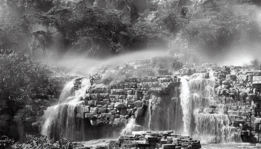 Image similar to waterfalls are flowing down the pyramids, archive photo, paradise