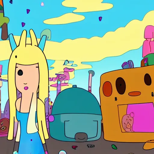 Prompt: Ariana Grande in adventure time, cute, high res