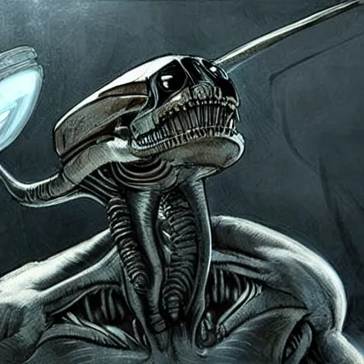 Image similar to concept art, new xenomorph design cat like prometheus sequel,