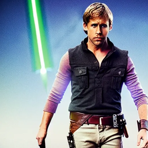 Prompt: ryan gosling as luke skywalker