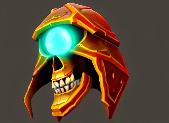 Image similar to cloaked skull, stylized stl, 3 d render, activision blizzard style, hearthstone style, crash bandicoot artstyle