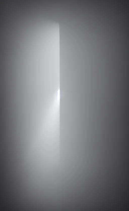 Image similar to dramatic photograph of light coming through a window in a dark room, volumetric fog